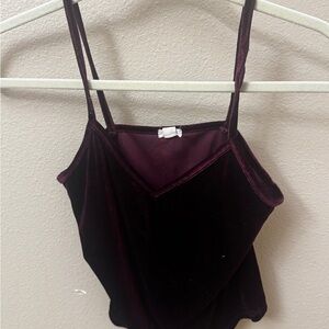 Garage Velvet Burgundy Cami Top